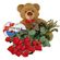 red roses with teddy and chocolates. Israel